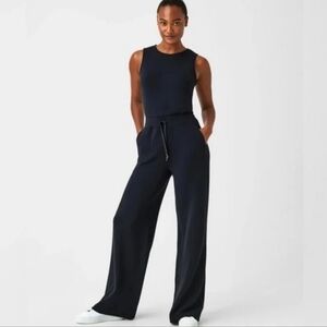 SPANX Navy Sleeveless Wide-Leg Jumpsuit